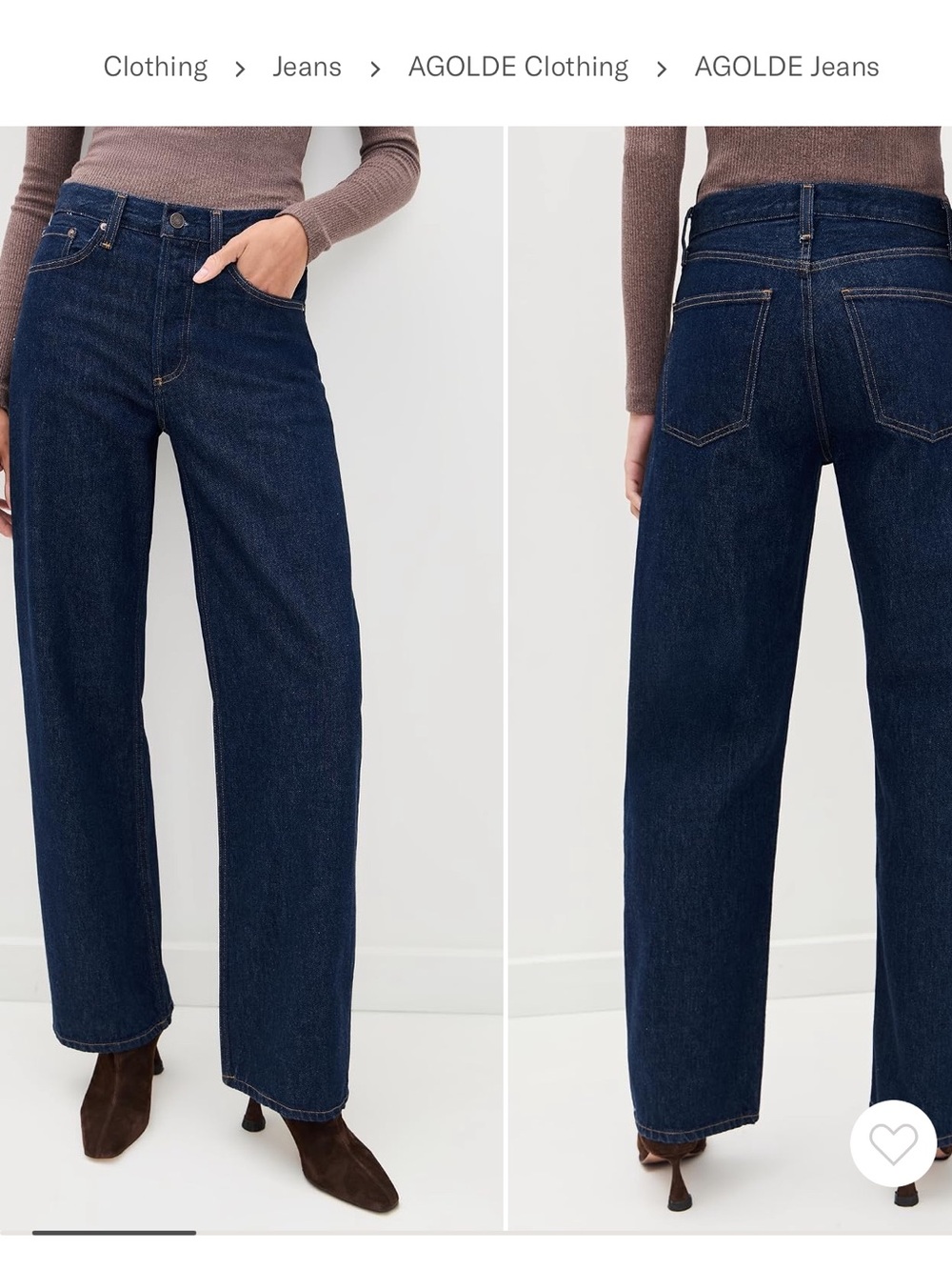 Agolde Wide-Leg High-Rise Jeans in Dark Indigo